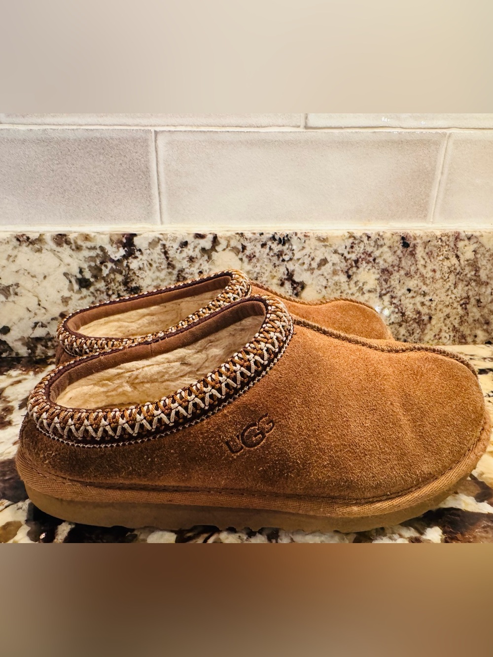 UGG Chestnut Brown Tasman II suede  clog  Kids US 2